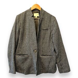 Maison Jules Women's Houndstooth‎ Lagenlook Blazer Black White Size 14